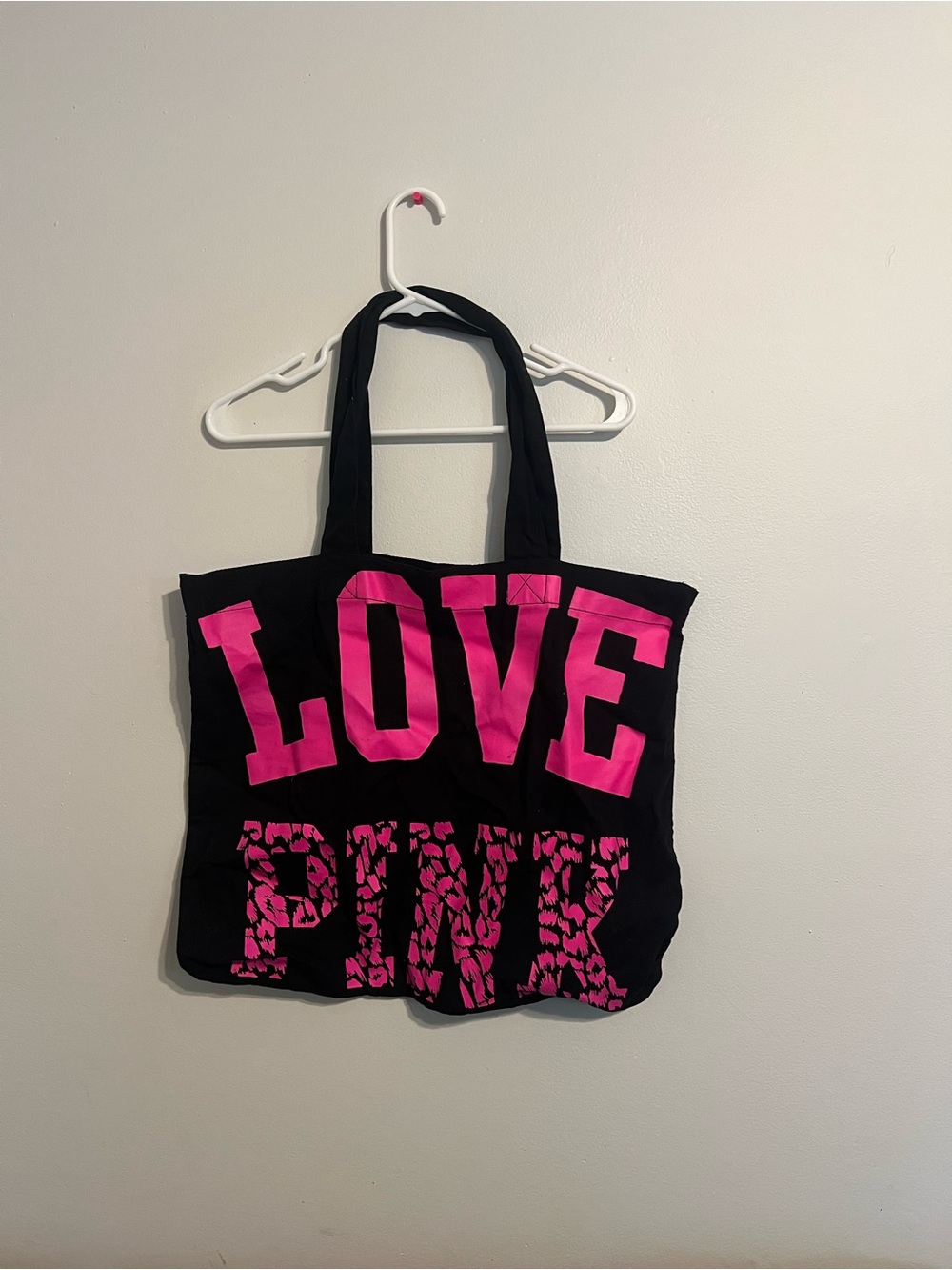 PINK Victorias Secret Tote Bag Vintage Y2K Pink Black Cheeta Print Large Bag